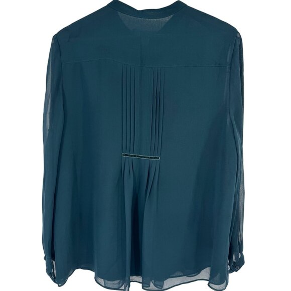 Coldwater Creek Womens Sheer Long Sleeve Peasant Blouse size large petite - Picture 9 of 12